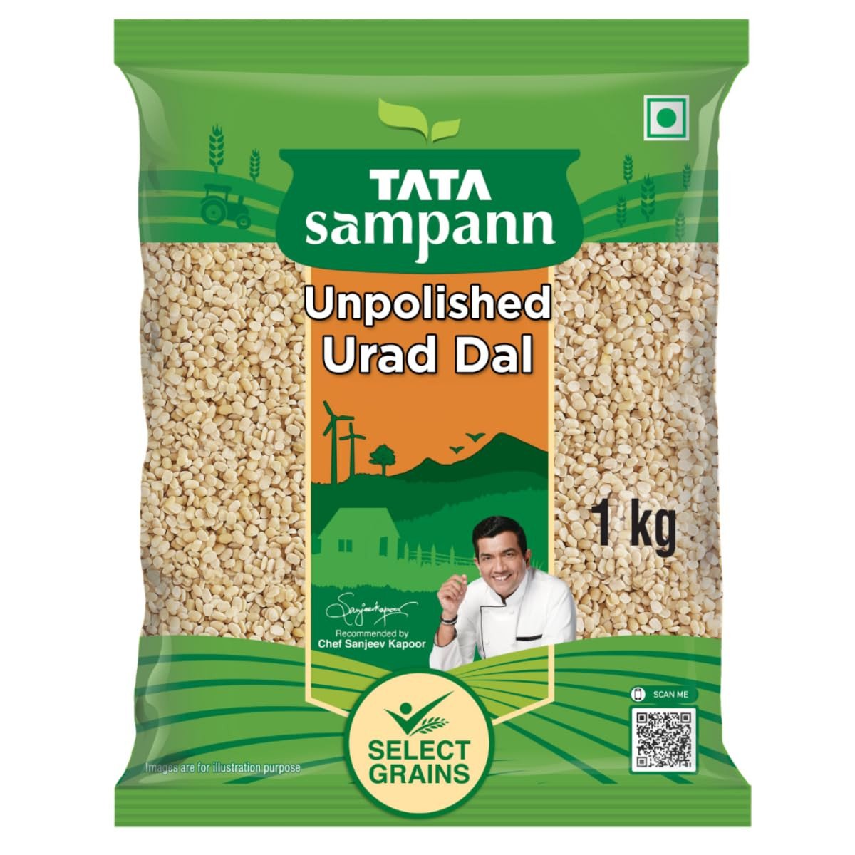 Tata Sampann Unpolished Urad Dal (Split), 1kg