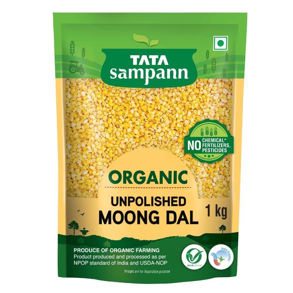 Tata Sampann Organic Moong Dal, 1kg